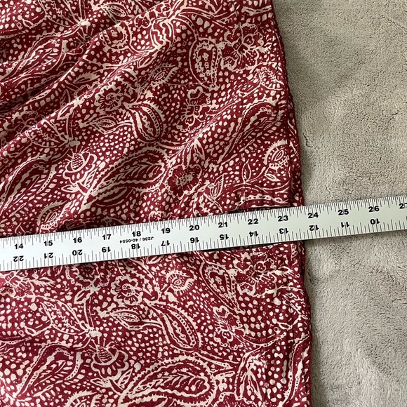 Free People We The Free Cool Meadow Red Boho Printed Blouse Cotton Size Small - Picture 14 of 15